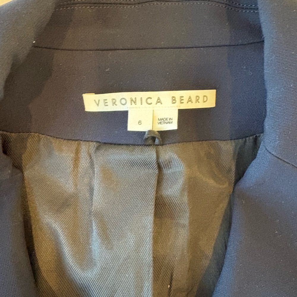 Veronica Beard Navy Double-Breasted Blazer with Gold Buttons - Picture 3 of 10